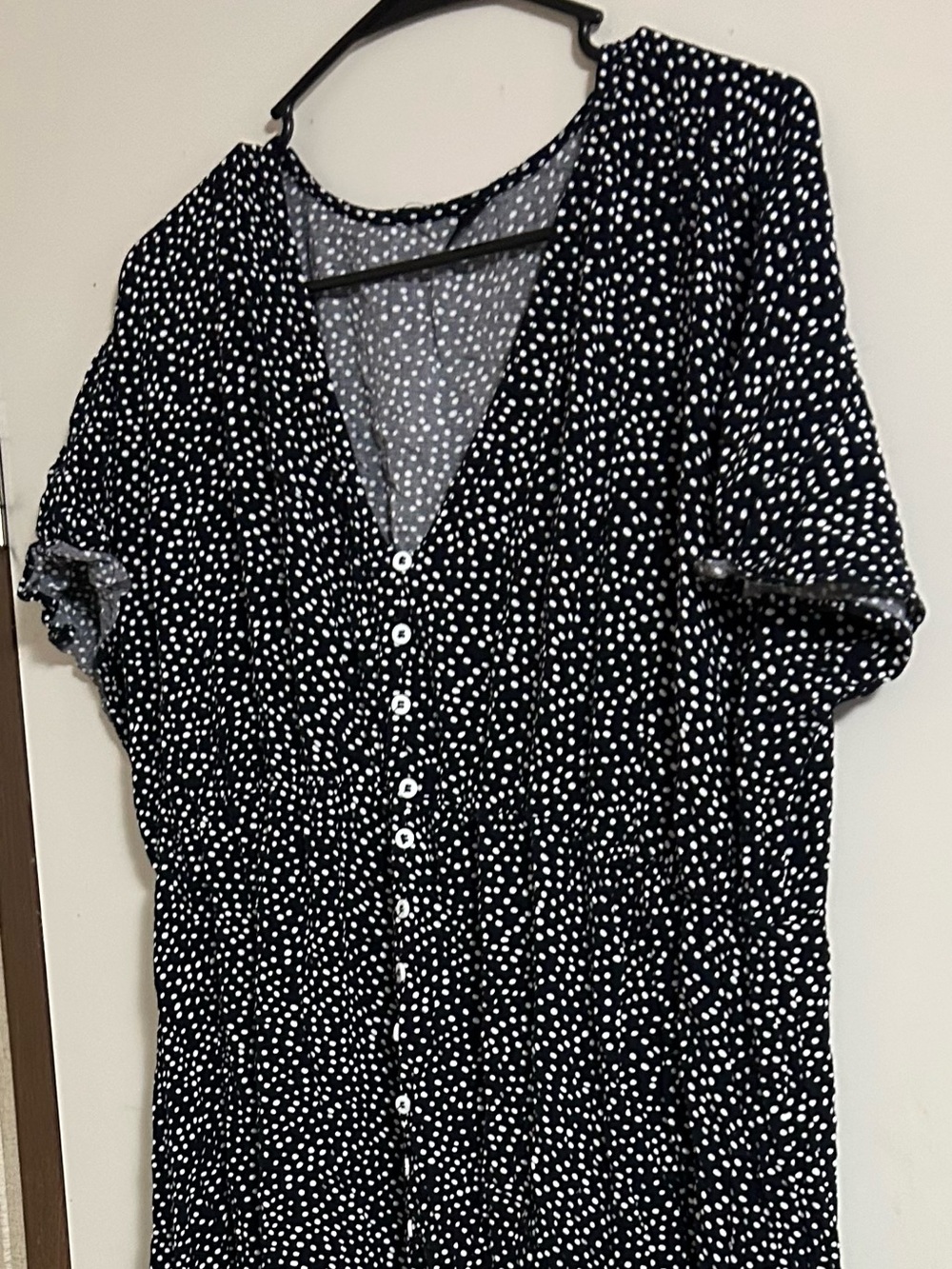 SHEIN Black and White Polka Dot Midi Dress